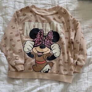 H&M Minnie Mouse Pink Sequin Bow Pullover